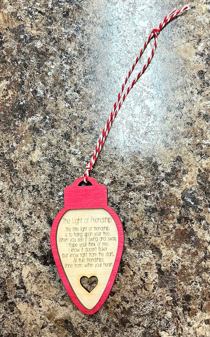 The light of friendship ornament