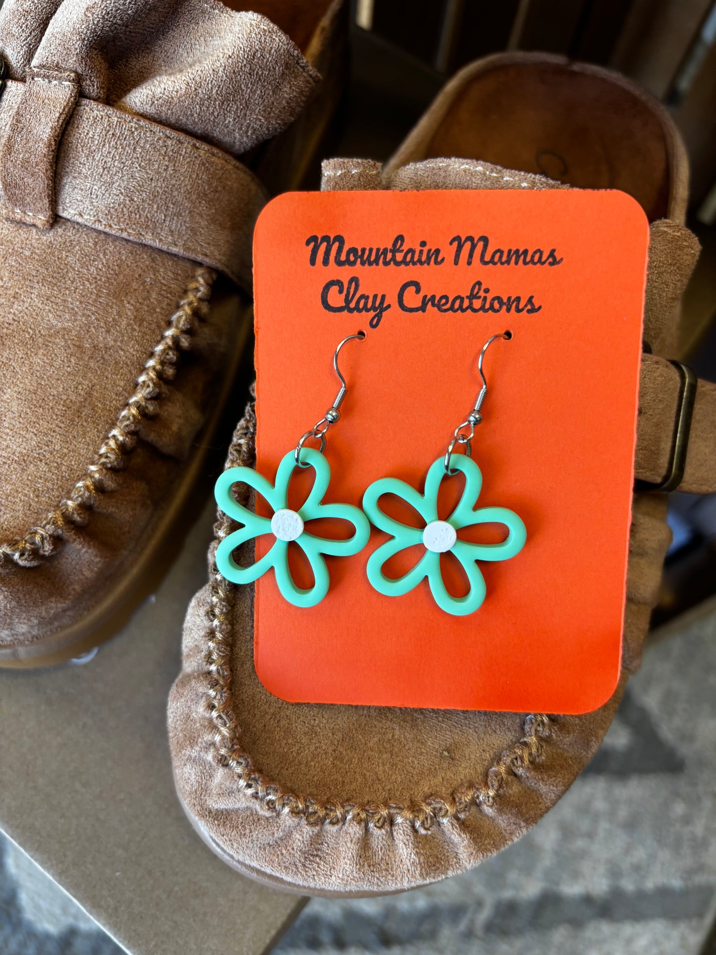 Stencil Daisy Clay Earrings