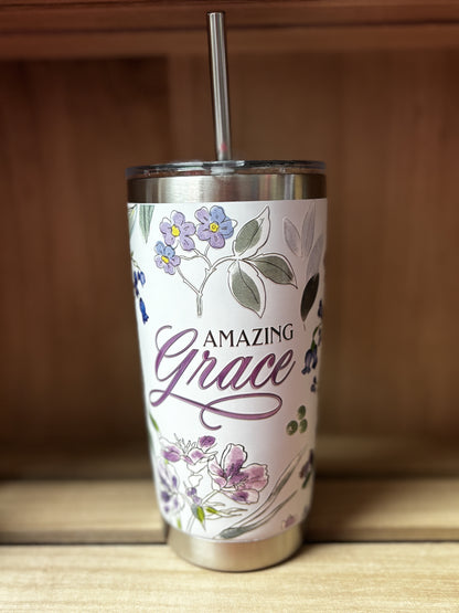 Amazing Grace Tumbler with Straw