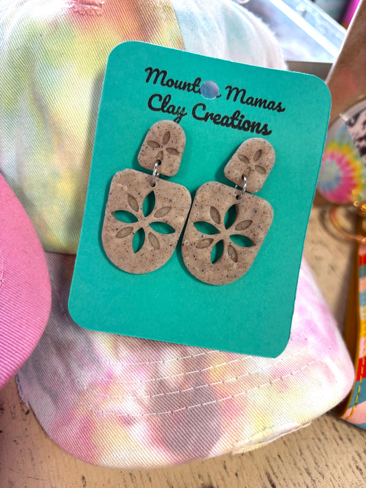 Seaside Sand Dollar Drops Clay Earrings