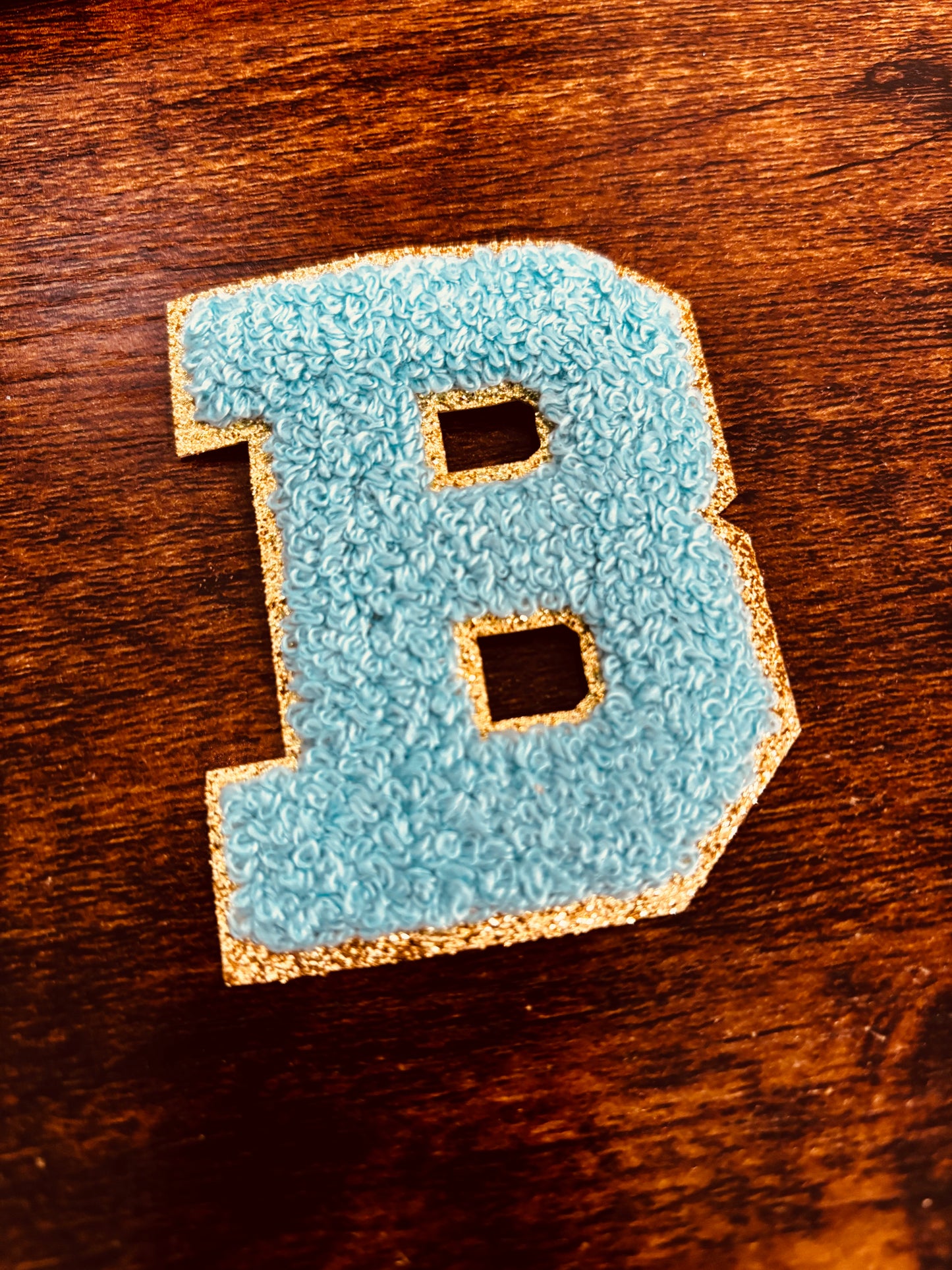Teal/Gold 3.14 in Chenille Patch