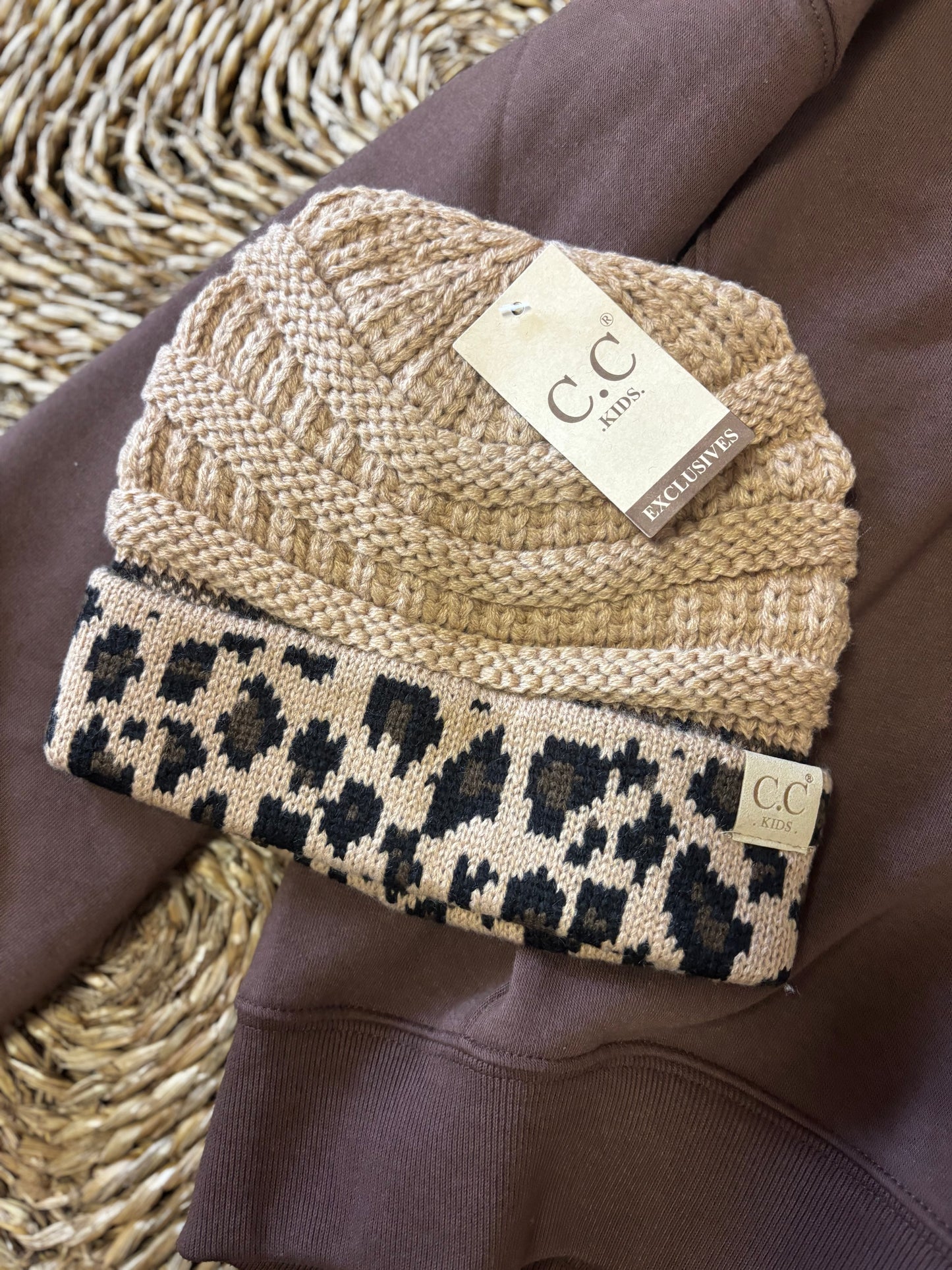 C.C. Kids Beanie Leopard Cuff