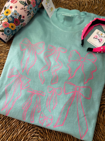 Pink Coquette Bow Comfort Color Tees