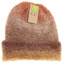 Multi-Colored Slouchy Mohair Cuffed C.C. Beanie