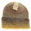 Multi-Colored Slouchy Mohair Cuffed C.C. Beanie