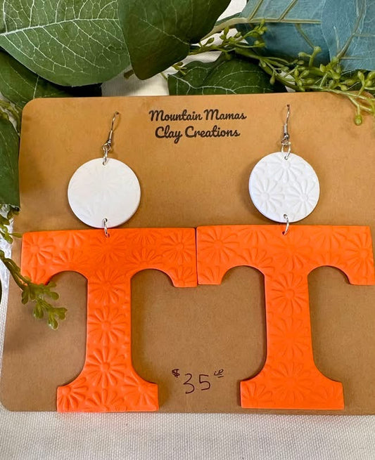 Clay 3 Inch Orange Flower Power T