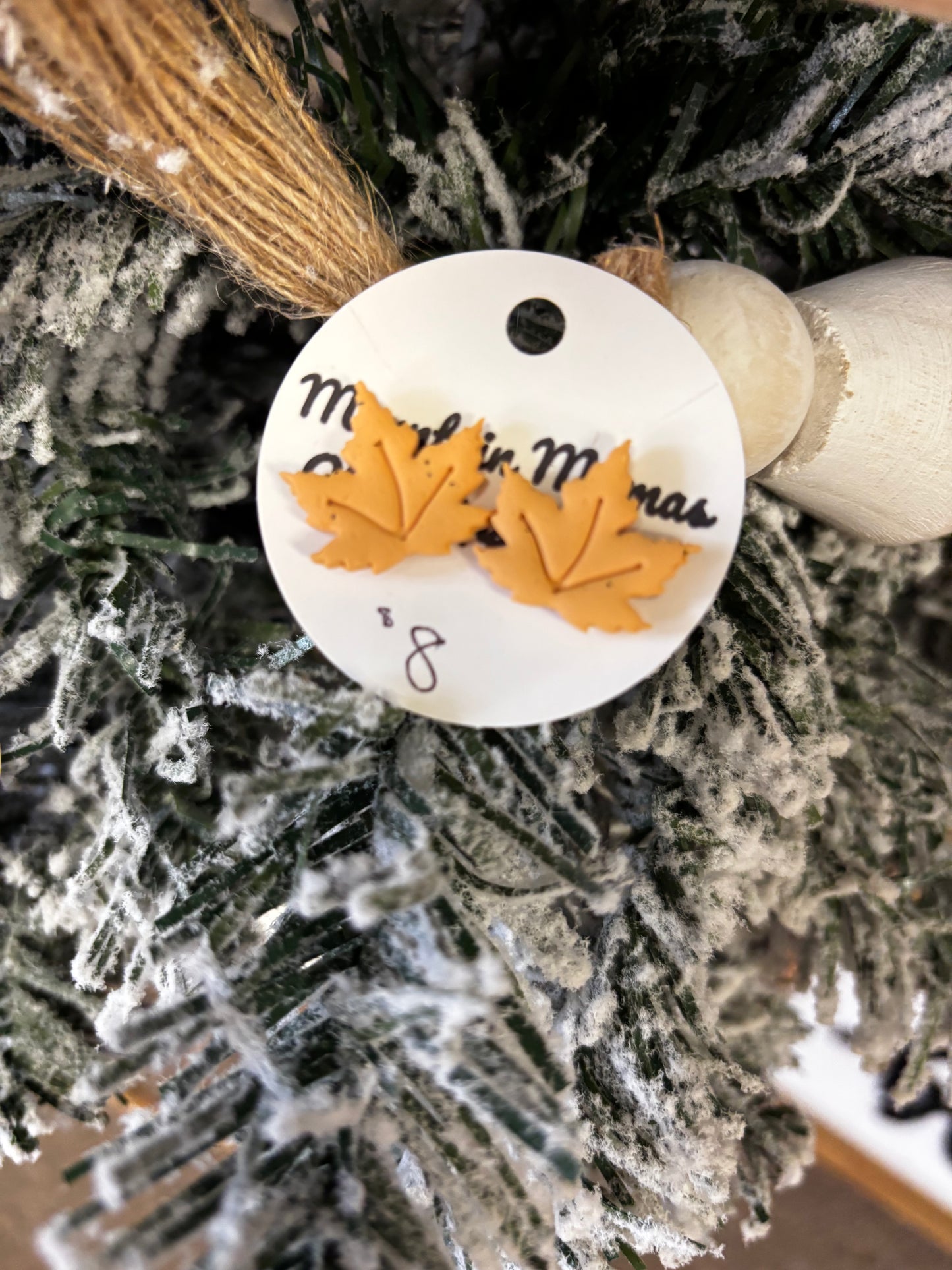 Clay Leaf Stud Earrings