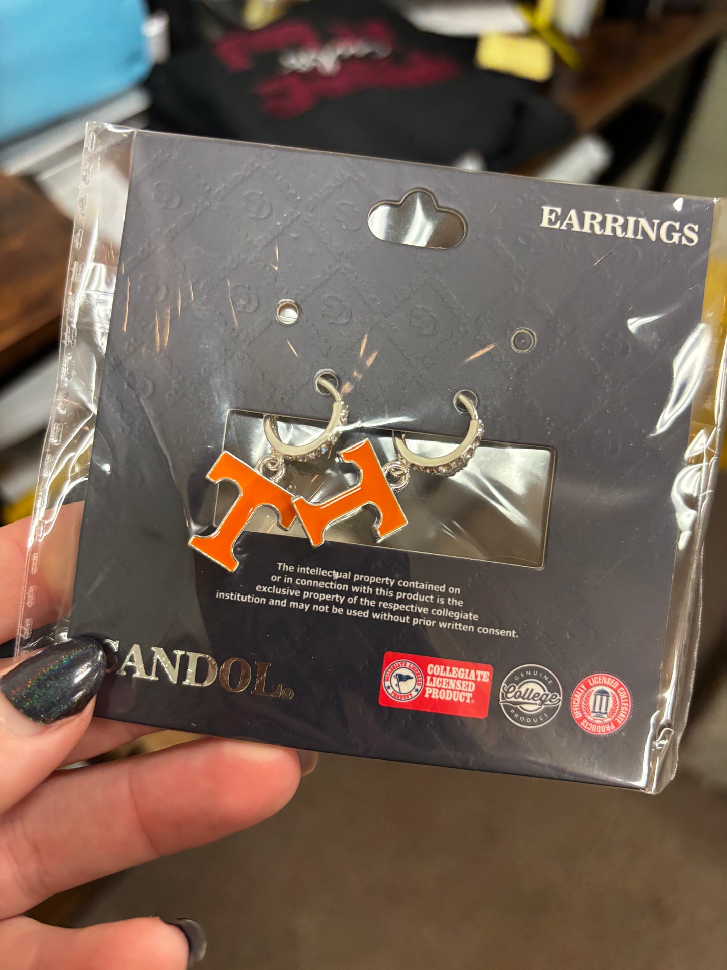 Power T Hoop Dangle Earrings