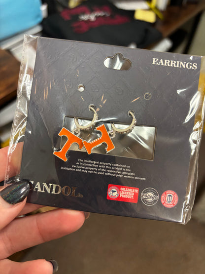 Power T Hoop Dangle Earrings