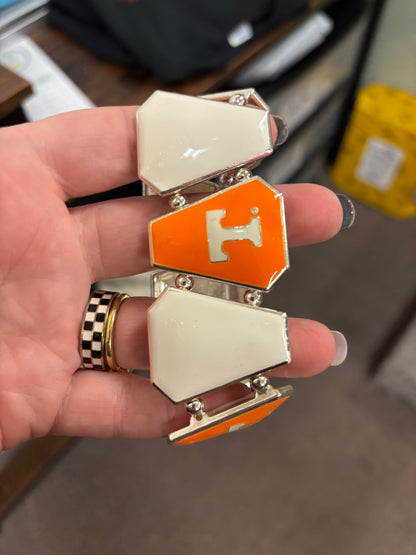 Tennessee Orange and White 'T' Stretch Bracelet