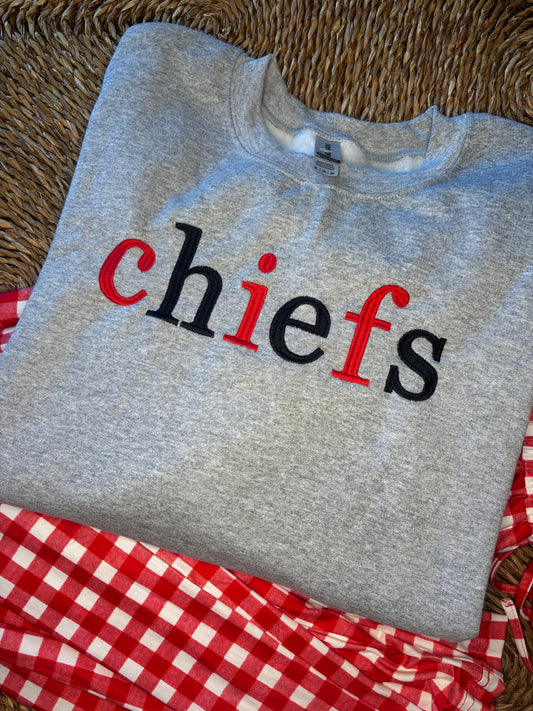 Chiefs Embroidered Crewneck