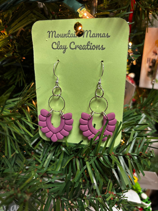 Clay Fan Dangle Earrings
