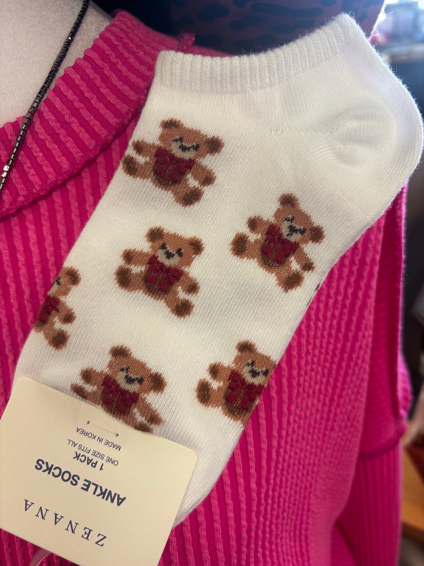 Teddy Bear Ankle Socks