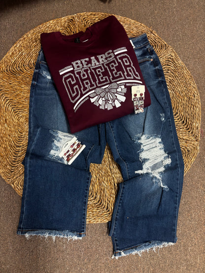 Bears Cheer Glitter Sweatshirt