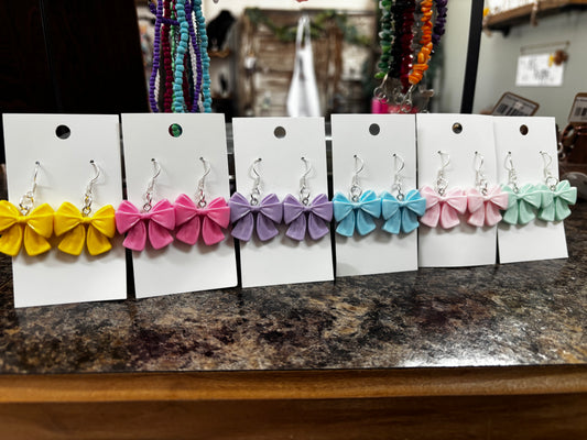 Pastel Bow Dangle Earrings