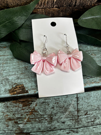 Pastel Bow Dangle Earrings