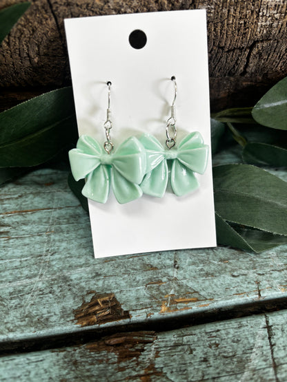 Pastel Bow Dangle Earrings
