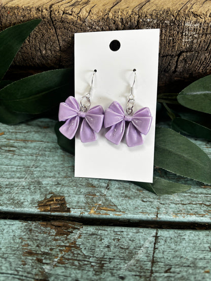 Pastel Bow Dangle Earrings