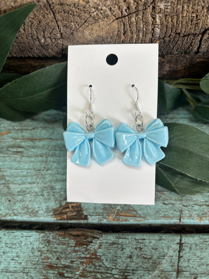 Pastel Bow Dangle Earrings