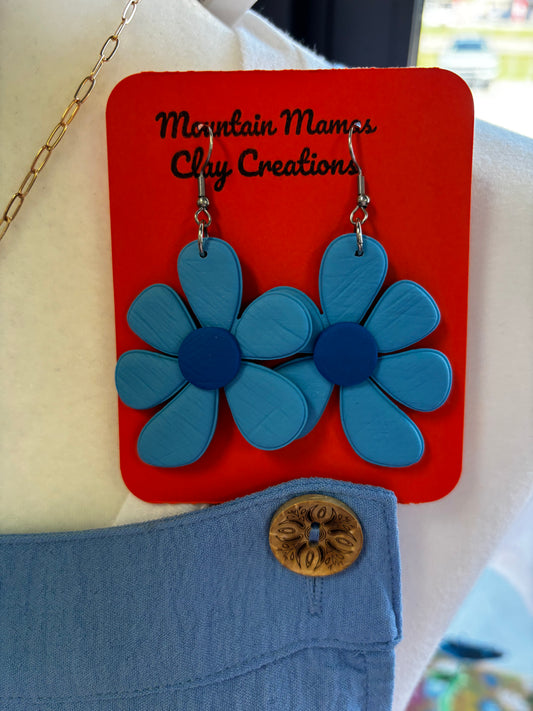 Statement Boho Flower Clay Earrings