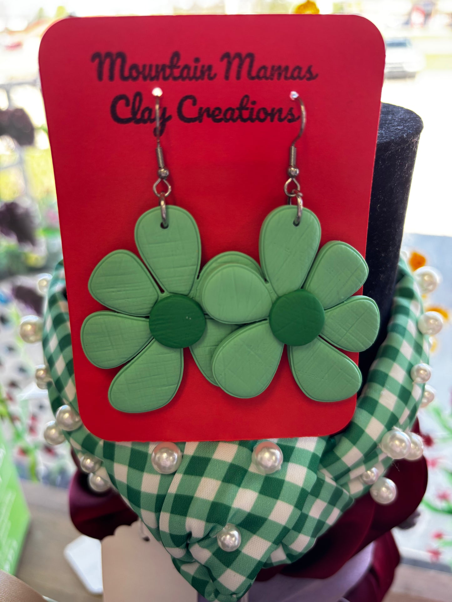 Statement Boho Flower Clay Earrings
