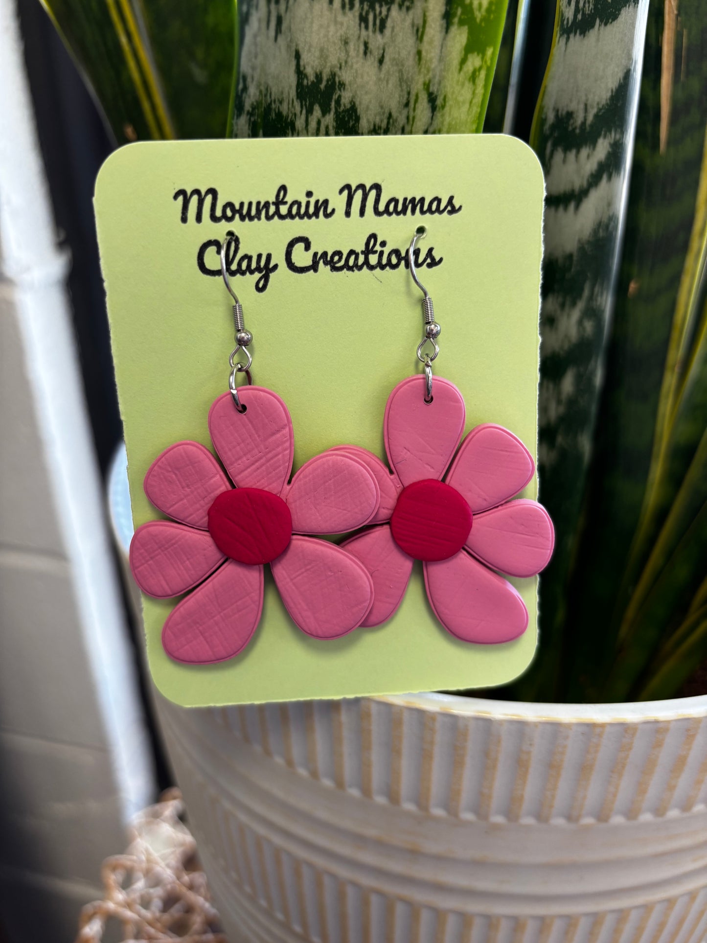 Statement Boho Flower Clay Earrings