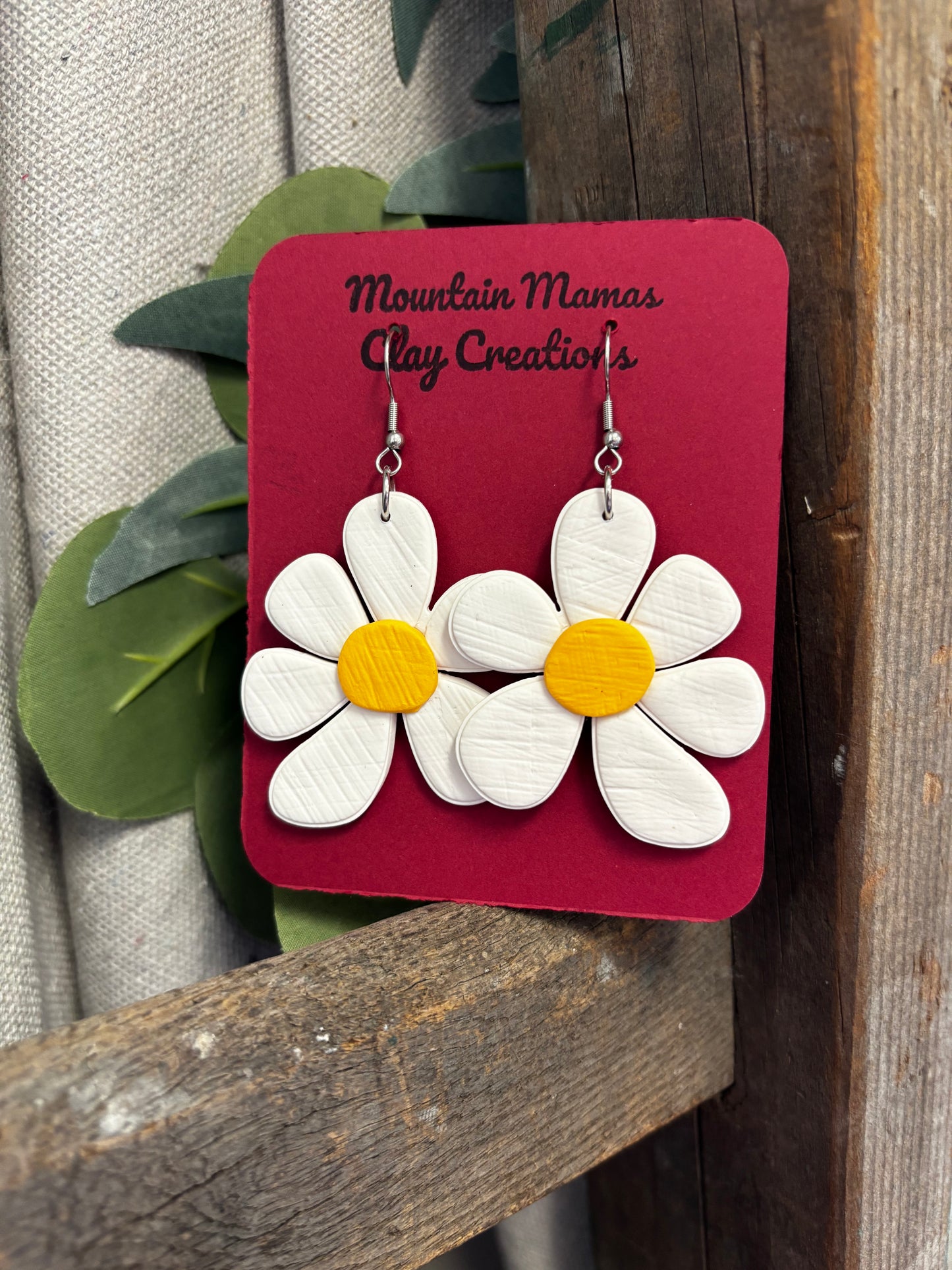 Statement Boho Flower Clay Earrings
