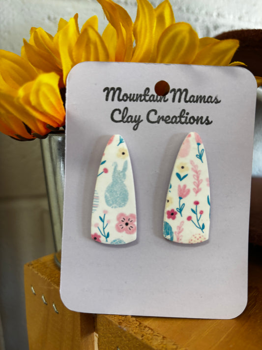 Long Easter Bullet Stud Clay Earrings