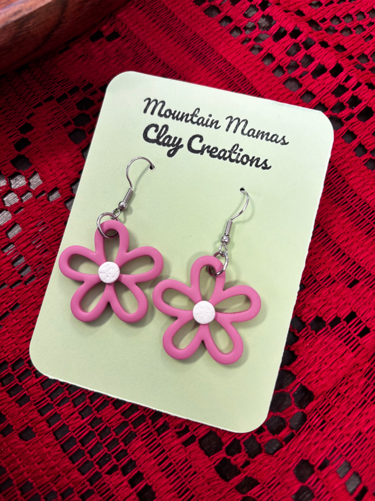 Stencil Daisy Clay Earrings
