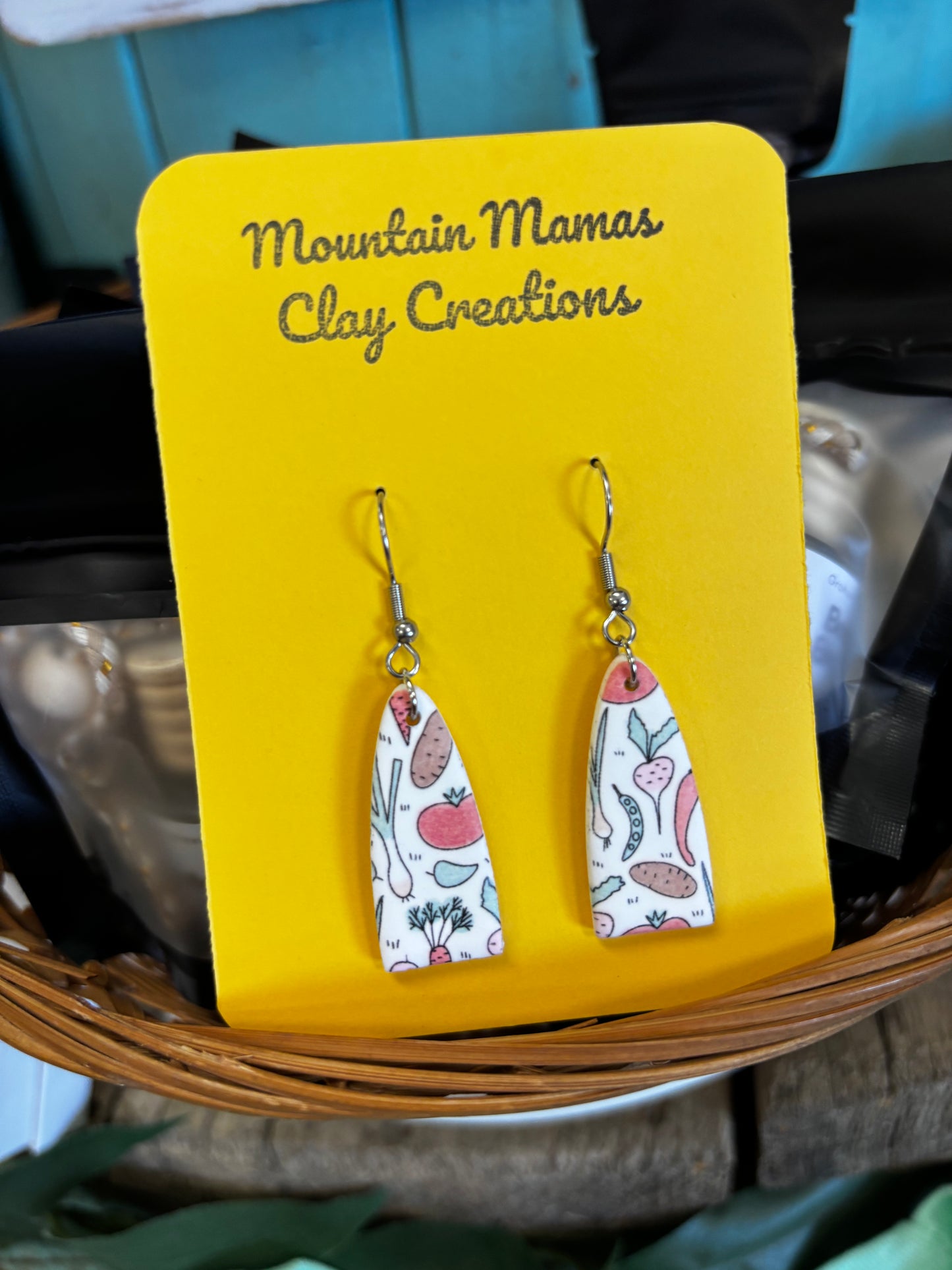 Vegetable Clay Dangle Earrings