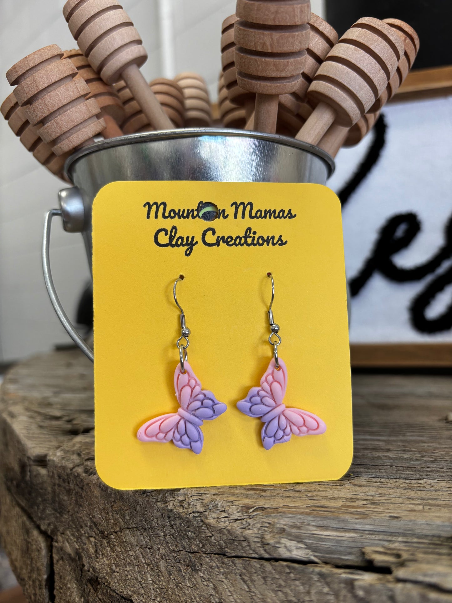Butterfly Ombre Clay Dangle Earrings