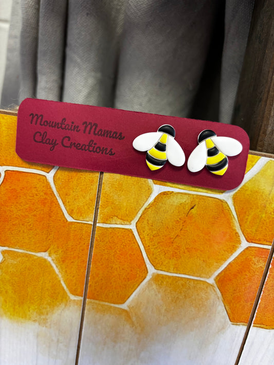 Bee Stud Clay Earrings