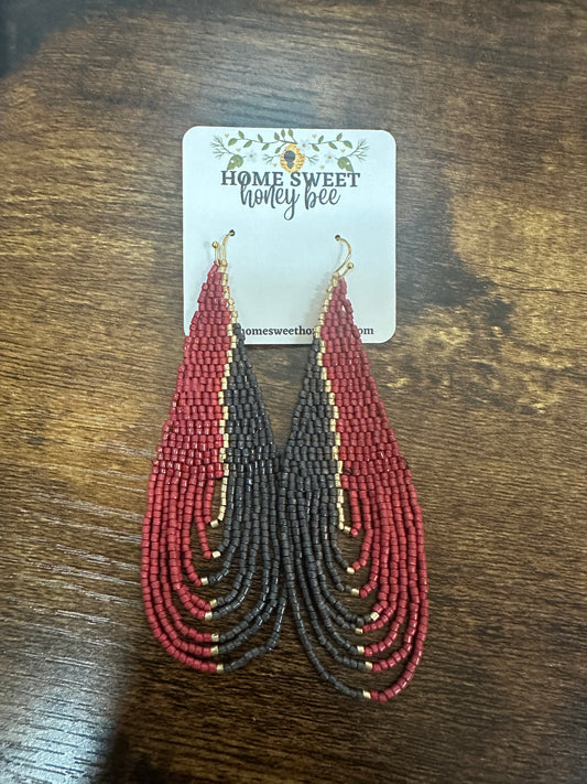 Kenya Crest Seed Bead Earrings