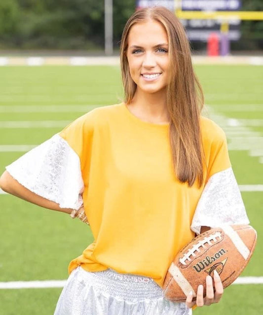 Sequin Sleeve Top