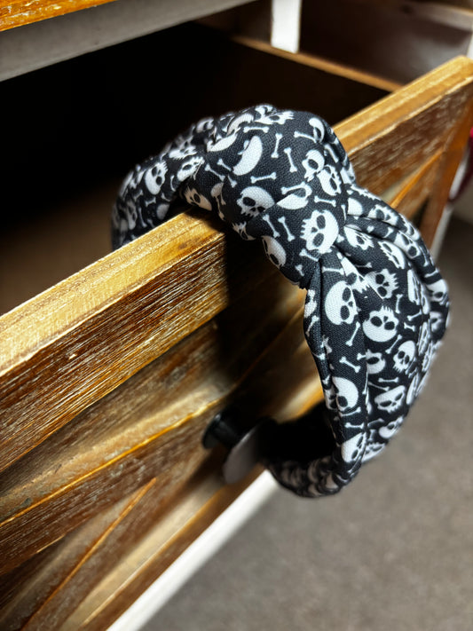 Skull and Bones Knotted Headband