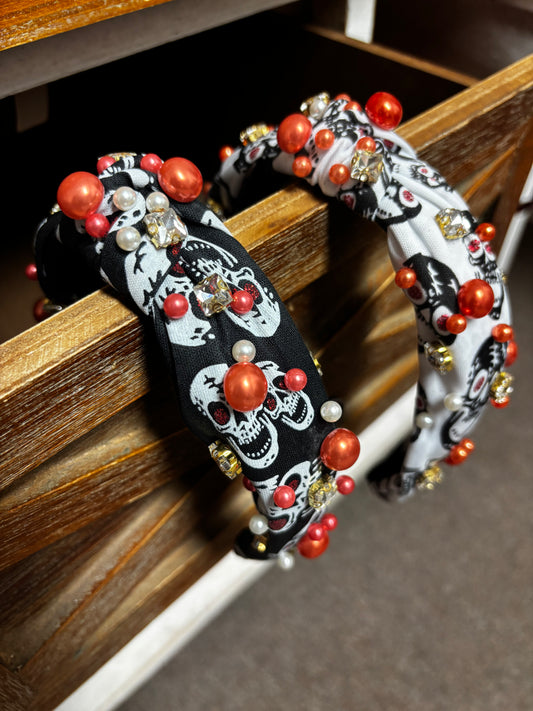Skull Knotted and Jewel Headband