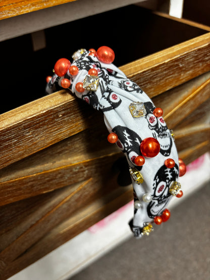 Skull Knotted and Jewel Headband