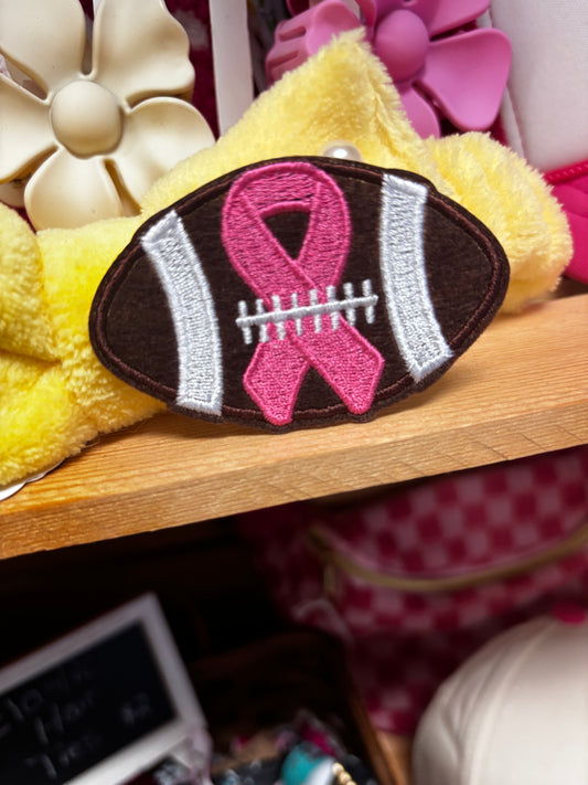 Football Pink Ribbon Patch