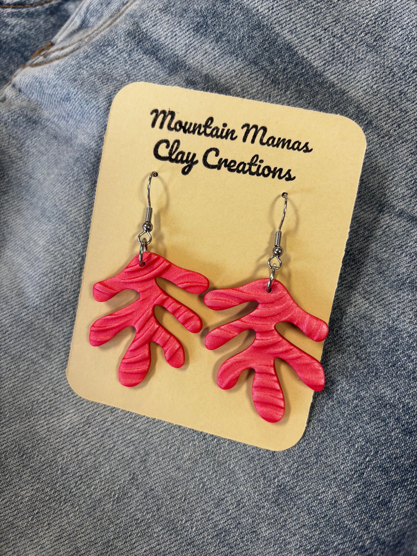 Coral Reef Dangle Clay Earrings