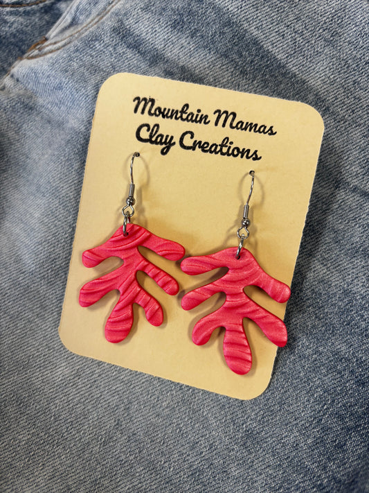 Coral Reef Dangle Clay Earrings