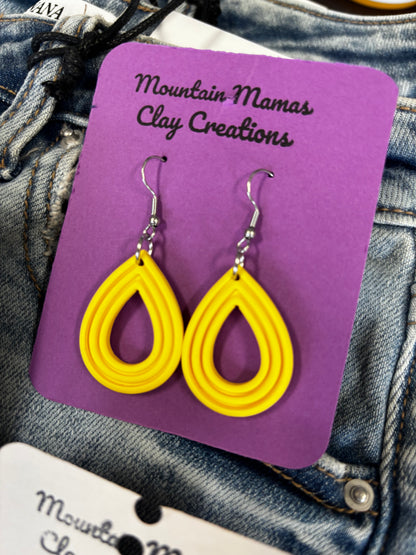 Teardrop Dangle Clay Earrings