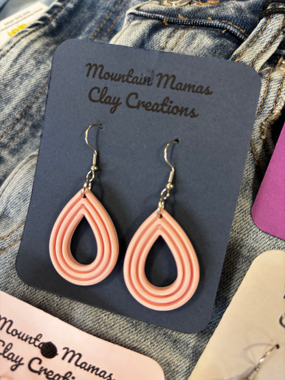 Teardrop Dangle Clay Earrings