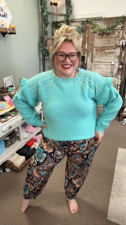 Pearl and Ruffle Sweater