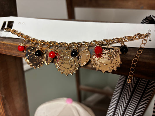 Georgia Bulldog Charm Bracelet
