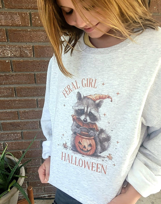 Feral Girl Halloween Crewneck