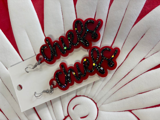 Script Acrylic Team Dangle Earrings
