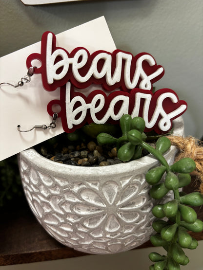 Script Acrylic Team Dangle Earrings