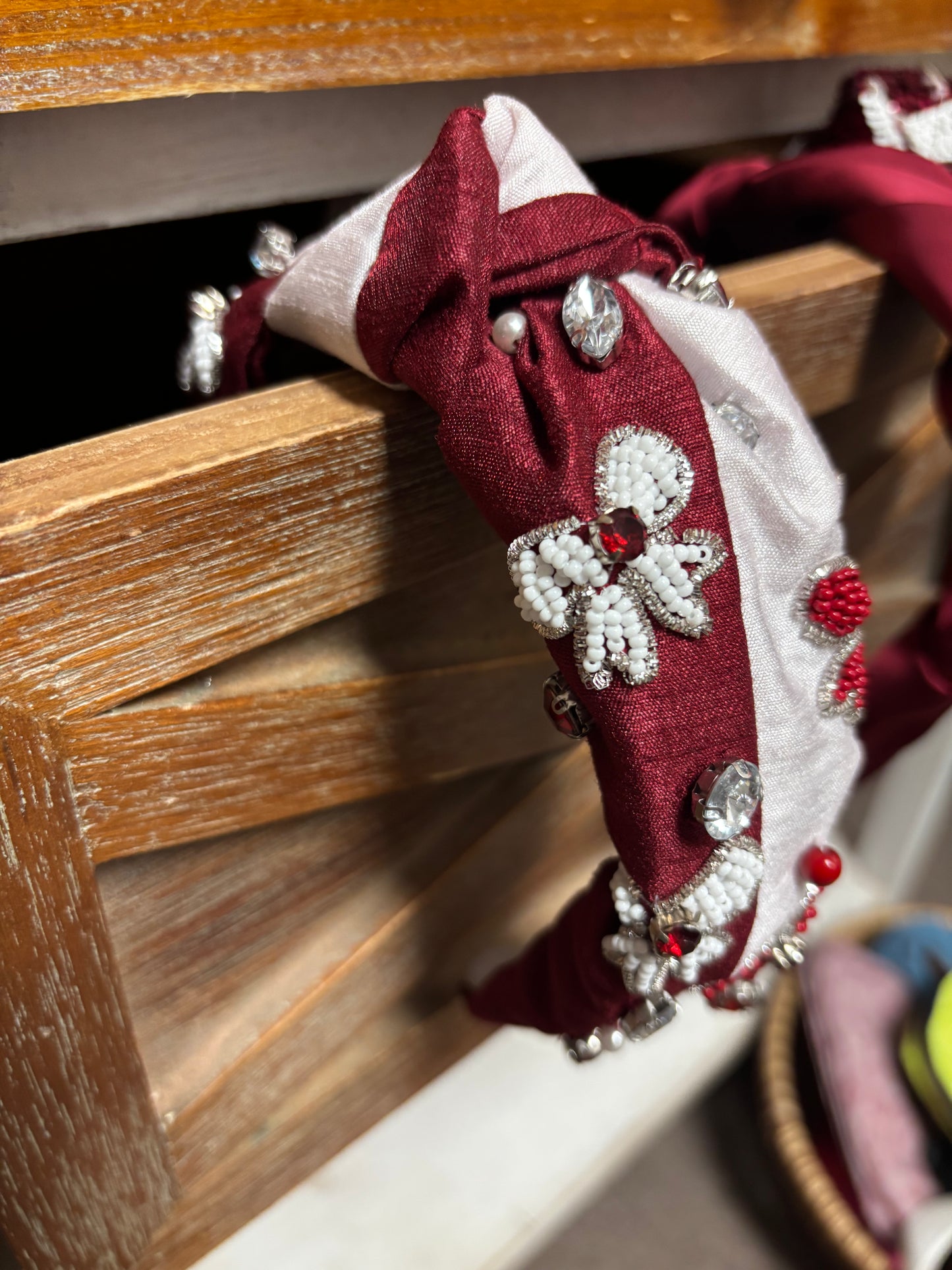 Bow and Jewel Split Headband