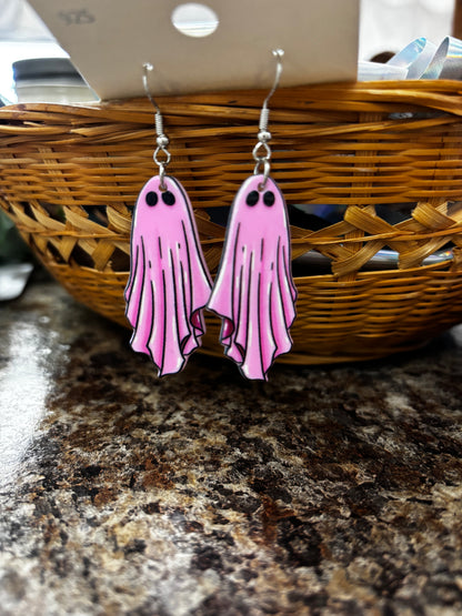 Pink Ghost Earrings