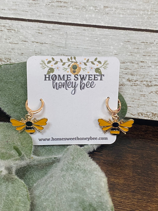 Bumble Bee Dangle Earrings